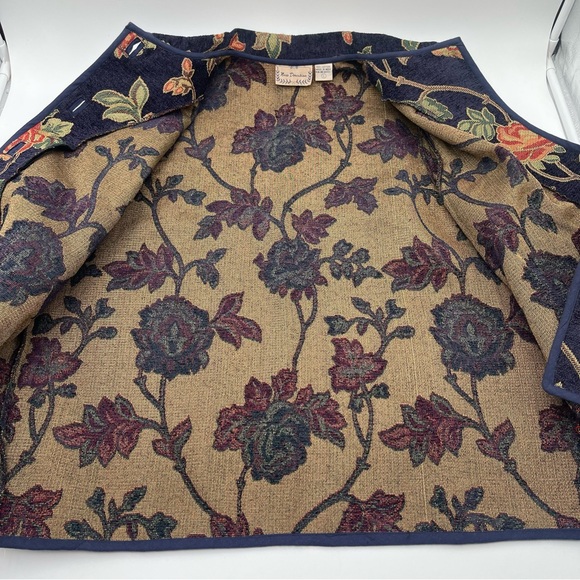 New Directions Floral Tapestry Jacket Artsy Boho Women's Size Large Floral Blue - Picture 4 of 12